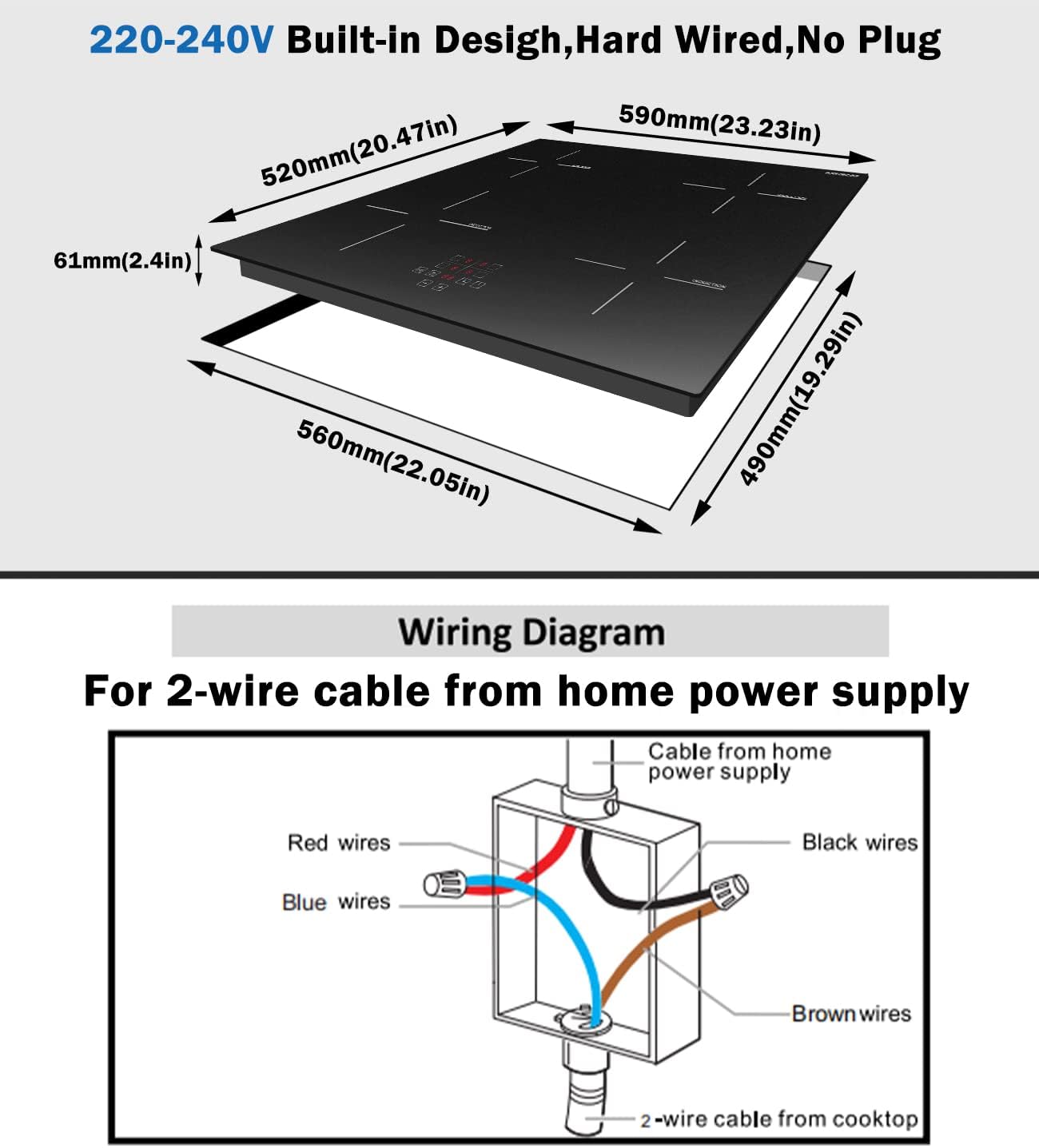 Induction Cooktop Dimensions and Cutout