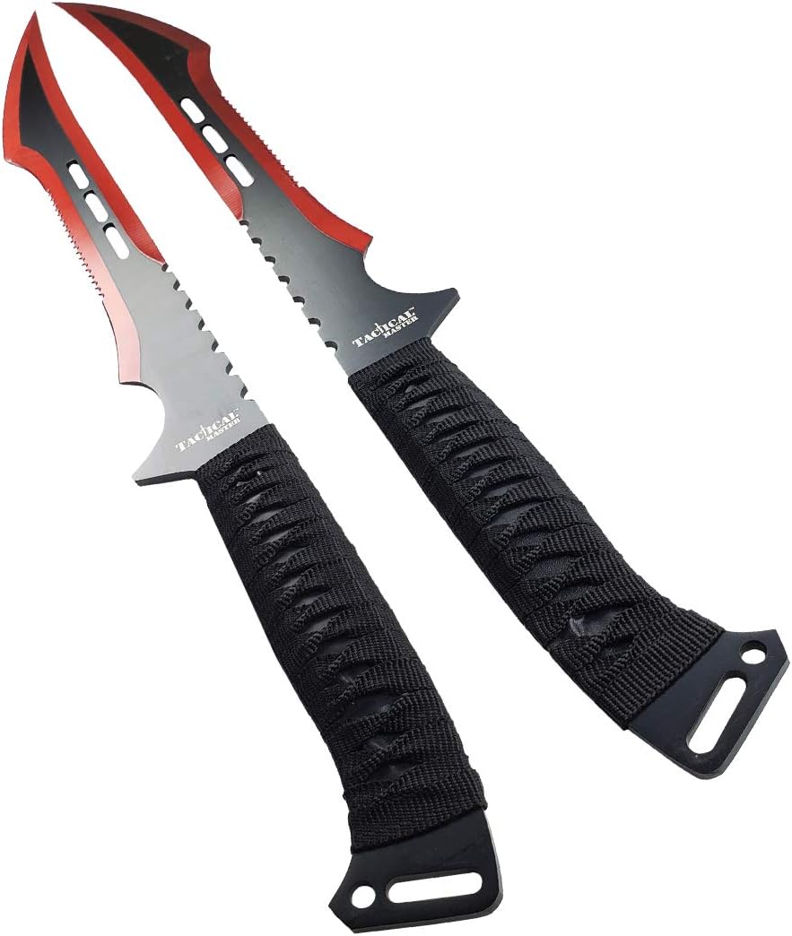 27" Twin Tactical Machete 2 Pcs Set, Ninja Sword, Full Tang Katana Twin Sword. for Collection, Gift, Camping, Outdoor Sports