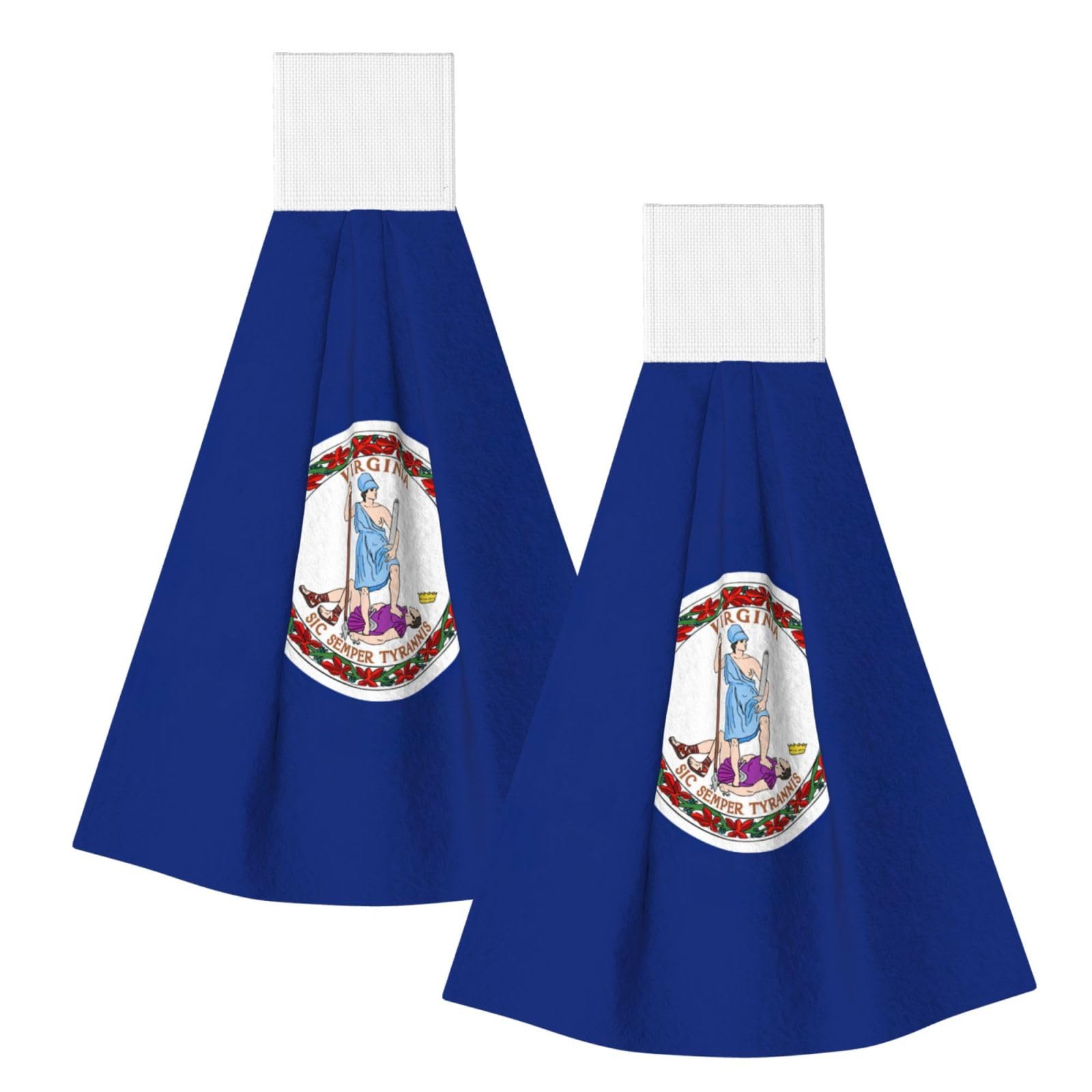 DUWAA Flag Of Virginia Print Hanging Hand Towel Quick Dry Bathroom Towel Soft Kitchen Towel