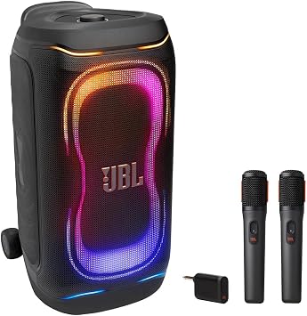 JBL PartyBox 330 Portable Party Speaker Bundle with Wireless Microphone System Black