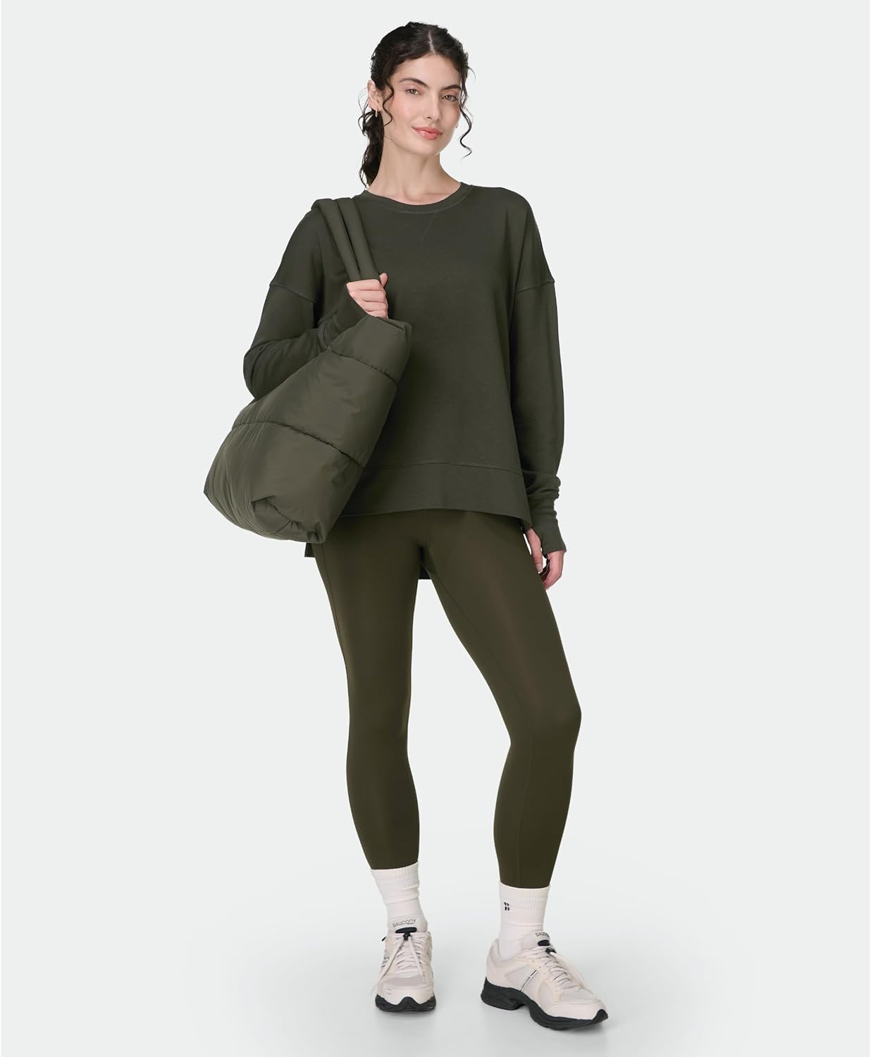 Sweaty Betty Women's After Class Cropped Crewneck Sweatshirt Sweatshirt, Nori Green, X-Small - Image 5