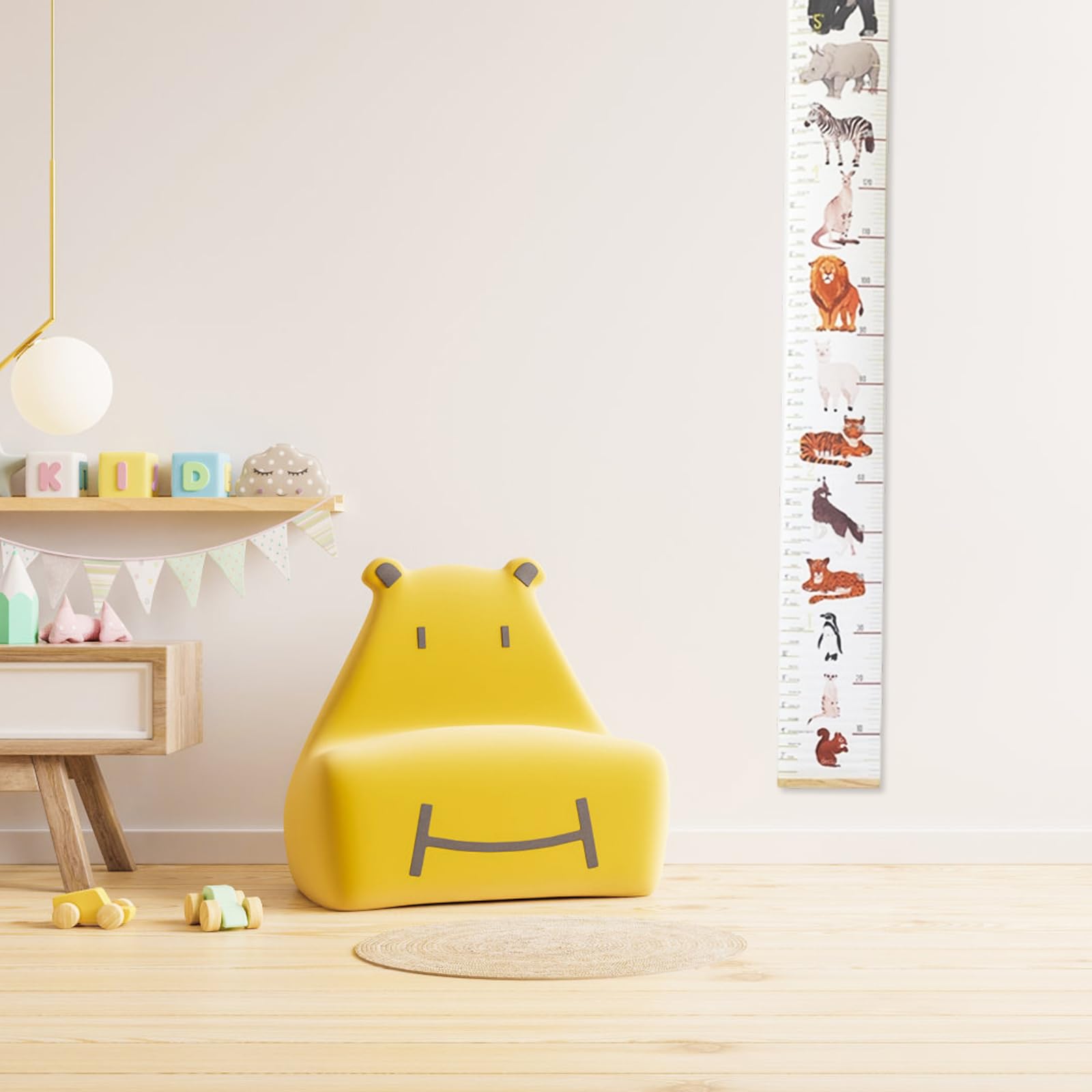 Medidor Niños Pared, 195 cm x 20 cm Medidor Altura Gráficos de Crecimiento para Colgar en la Pared, Tabla de Crecimiento con Gancho, para Decorar Habitación de Children y Bebé(Patrón de Animales) — view 6