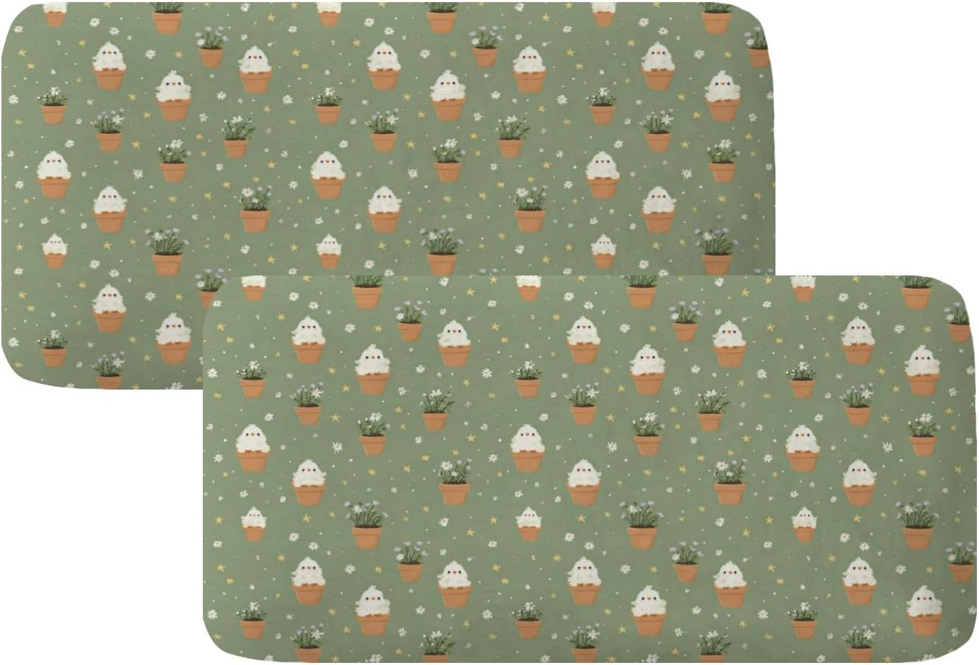 Garden Chick Motif Green Loveseat Covers Couch Covers for 2 Cushion Couch, 2-Piece Stretch Sofa Slipcovers Anti-Slip Washable Furniture Protectors for Dogs Pets