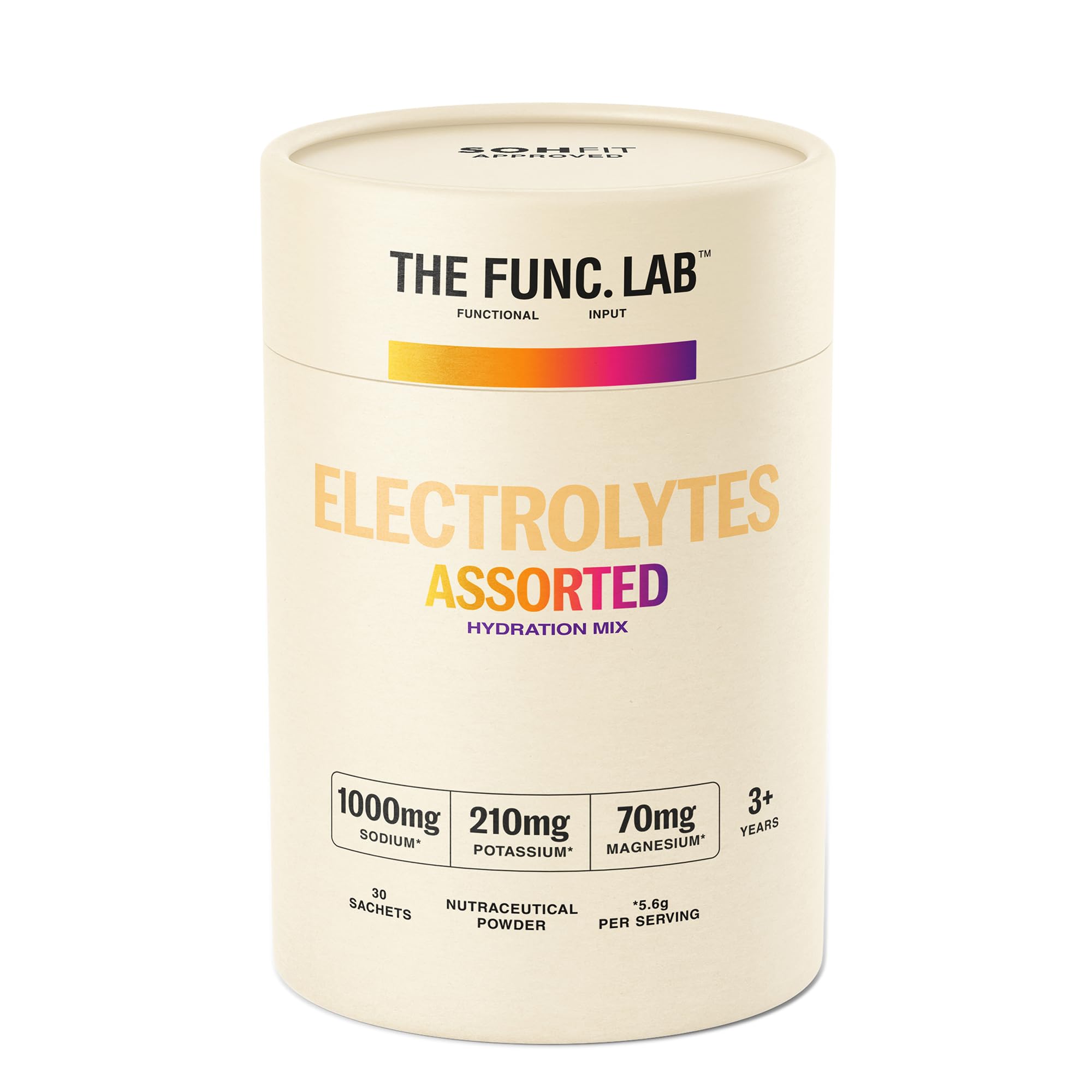 The Func. Lab Daily Electrolytes - Assorted | 30 Sachets | Instant Hydration Powder with Sodium, Potassium, Magnesium | Sugar-Free, No Preservatives | Instant Energy, Performance & Recovery Drink