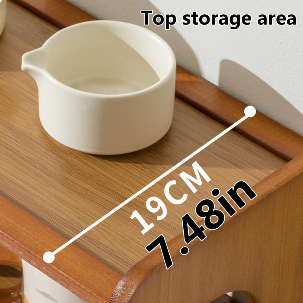 3-Tier Mug Display Holder, Coffee Station Organizer, Kitchen Counter Shelf for Tea Coffee Bar Accessories, Matcha Stand, Cup Display, Condiment Storage Rack,Brown