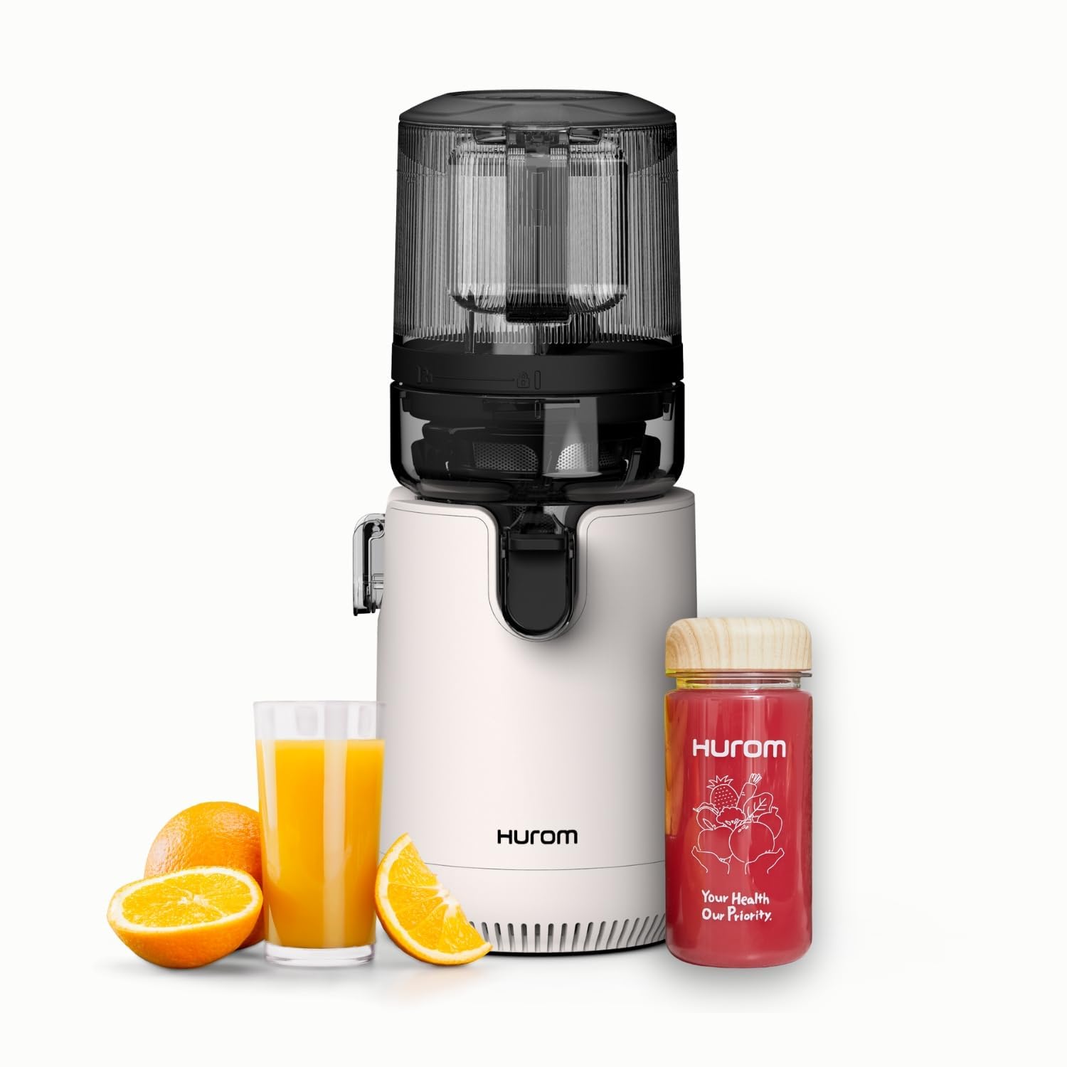 Hurom E50ST Automatic Slow Juicer with Advanced Cold Press Technology, All-in-1 Fruit & Vegetable Juicer, 12 Yrs Warranty (Motor), 240W Strong Motor (Mushroom White)