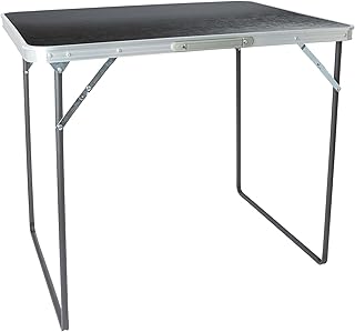 Harbour Housewares Folding Table - 80cm x 60cm - Black - Small Metal Trestle Tables Foldable Portable Side Table for Indoo...