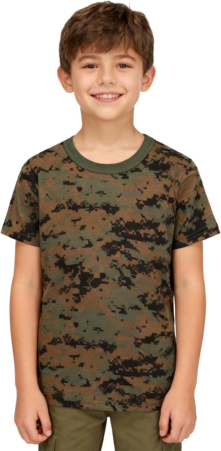 Kids Camo T-Shirt, Lightweight and Breathable Summer Camo T-Shirt for Outdoor Play, Adventure and Everyday Comfort