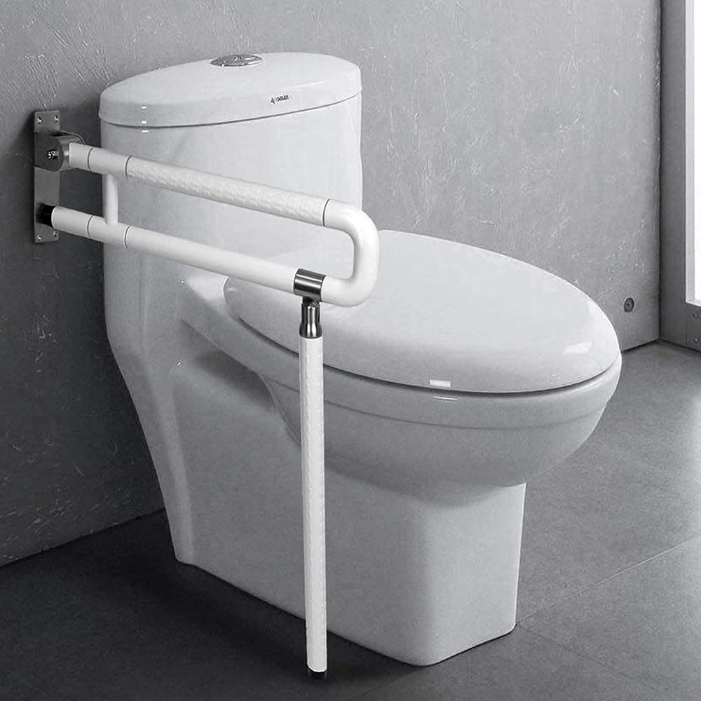 Uchwyt łazienkowy dla osób niepełnosprawnych, uchwyt dla osób niepełnosprawnych, 60 cm, składany uchwyt łazienkowy, antypoślizgowy z noktowizorem, obsługuje 600 kg dla osób starszych,