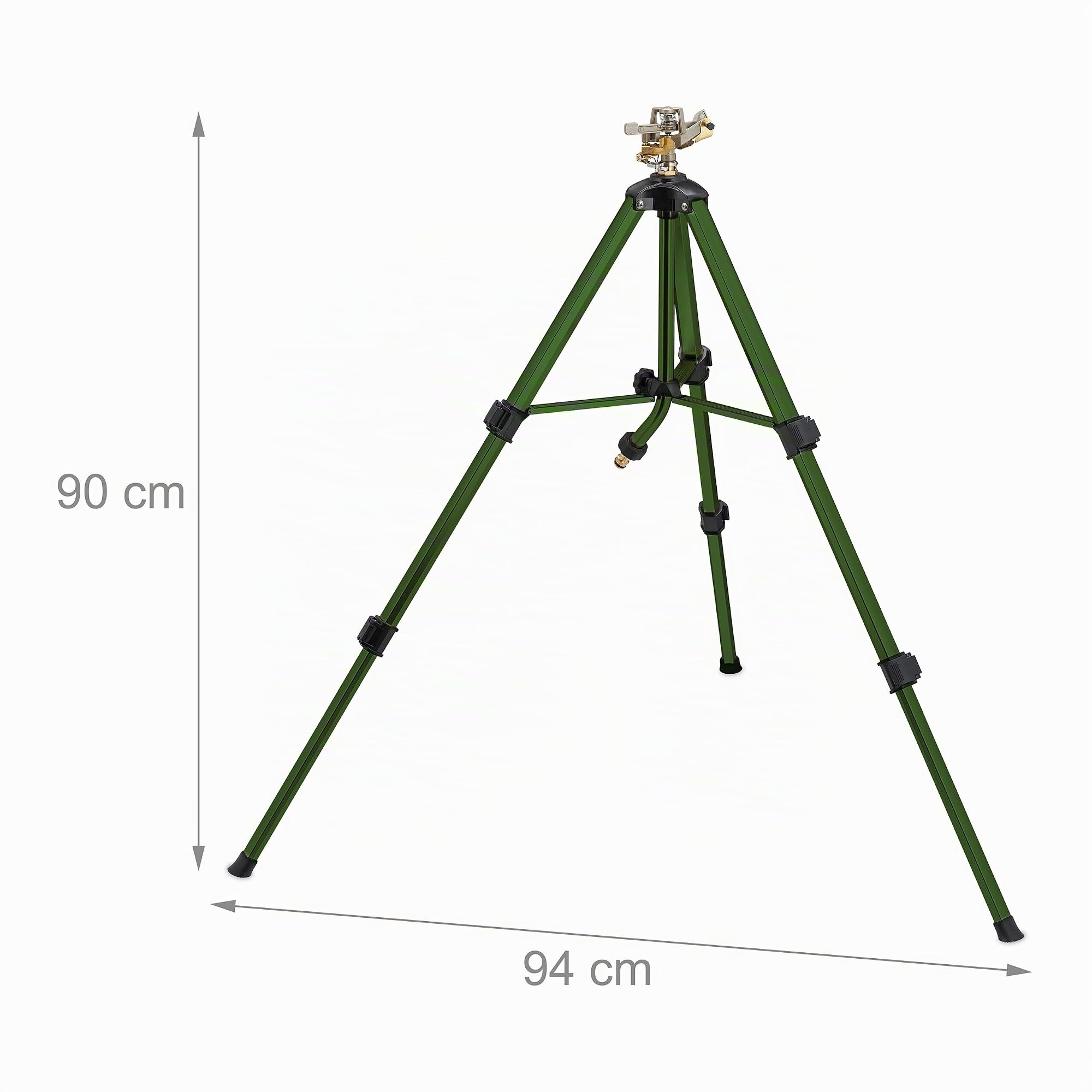 Relaxdays Irrigatore da Giardino, Gittata di 9 m, Angolo di Irrigazione da 0-360° Innaffiatore a Settore, Verde Nero