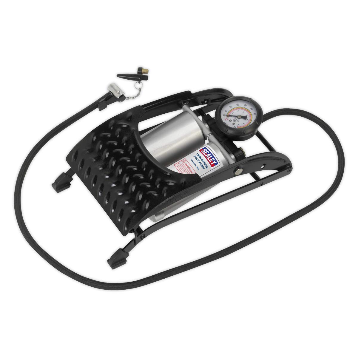 Sealey FP4 Twin Barrel Foot Pump, Red