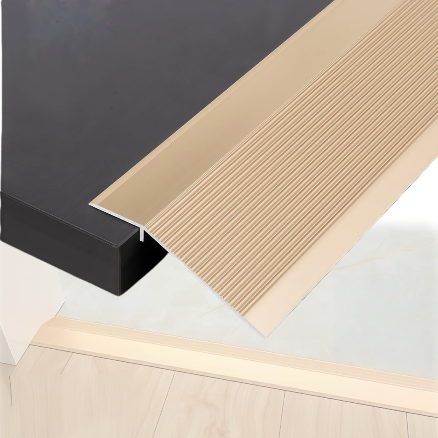 Moldura reductora de aluminio de gran ancho para transiciones impecables de diseño