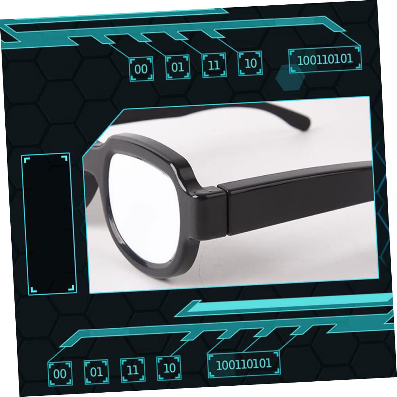 Beavorty Gafas LED Luminosas Usb, Plástico Negro, Modelo Divertido