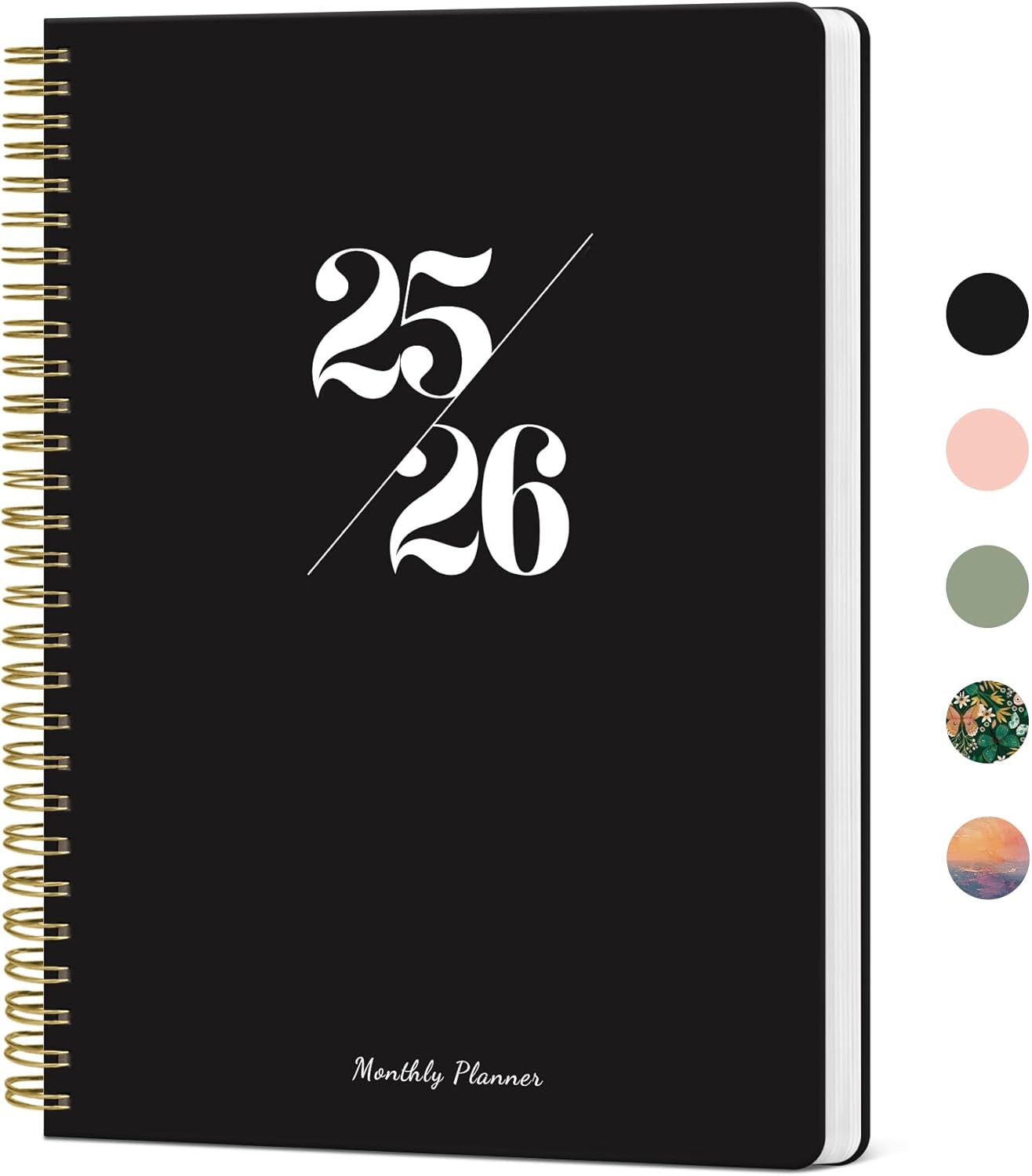 Monthly Planner 2025-2026, 18 Months Planner Calendar 2025-2026, January 2025 – June 2026, 7″ x 10″, 25-26 Monthly Calendar Planner, Perfect for School Office Home Planning – Black