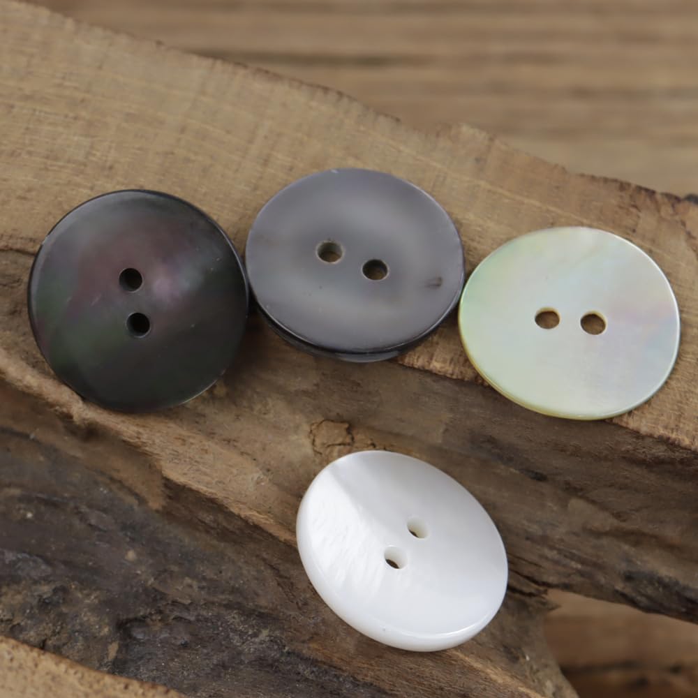 Zestaw 20 naturalnych gałek z masy perłowej 10-20 mm, 2 otwory, okrągłe, do rękodzieła, garnituru, swetra, kardiganu, swetra, DIY