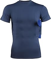 Vista 18 de Lilcreek Camisas de transporte ocultas de cuello redondo para hombres: ropa de transporte oculta encubierta con funda de pistola