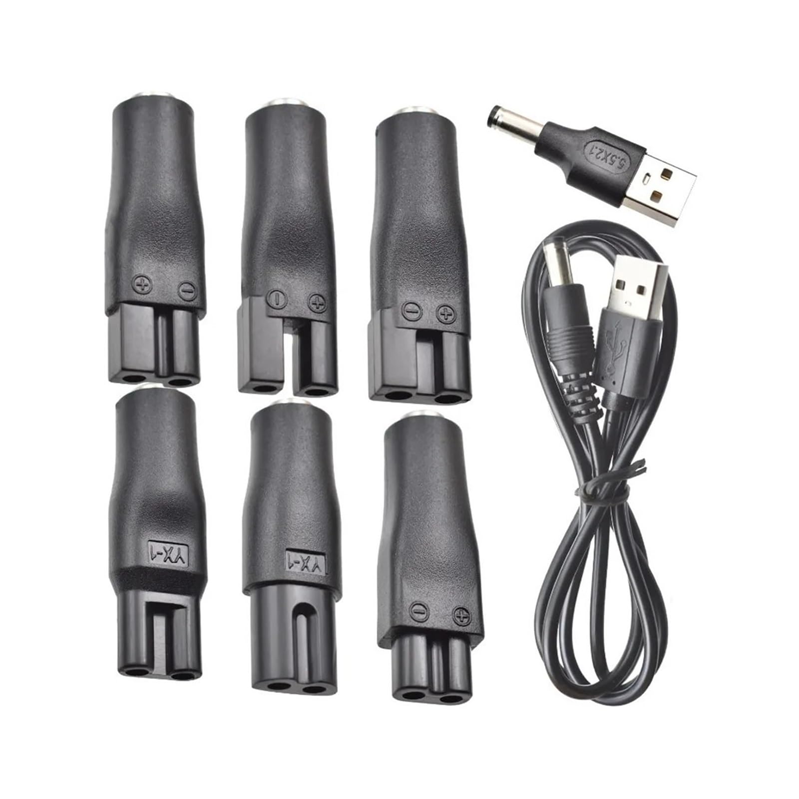 Cavo di alimentazione da 8 pezzi Adattatore USB for caricatore di ricambio universale da 5 V for tutti i tipi di tagliacapelli Regolabarba Rasoi Lampade da scrivania