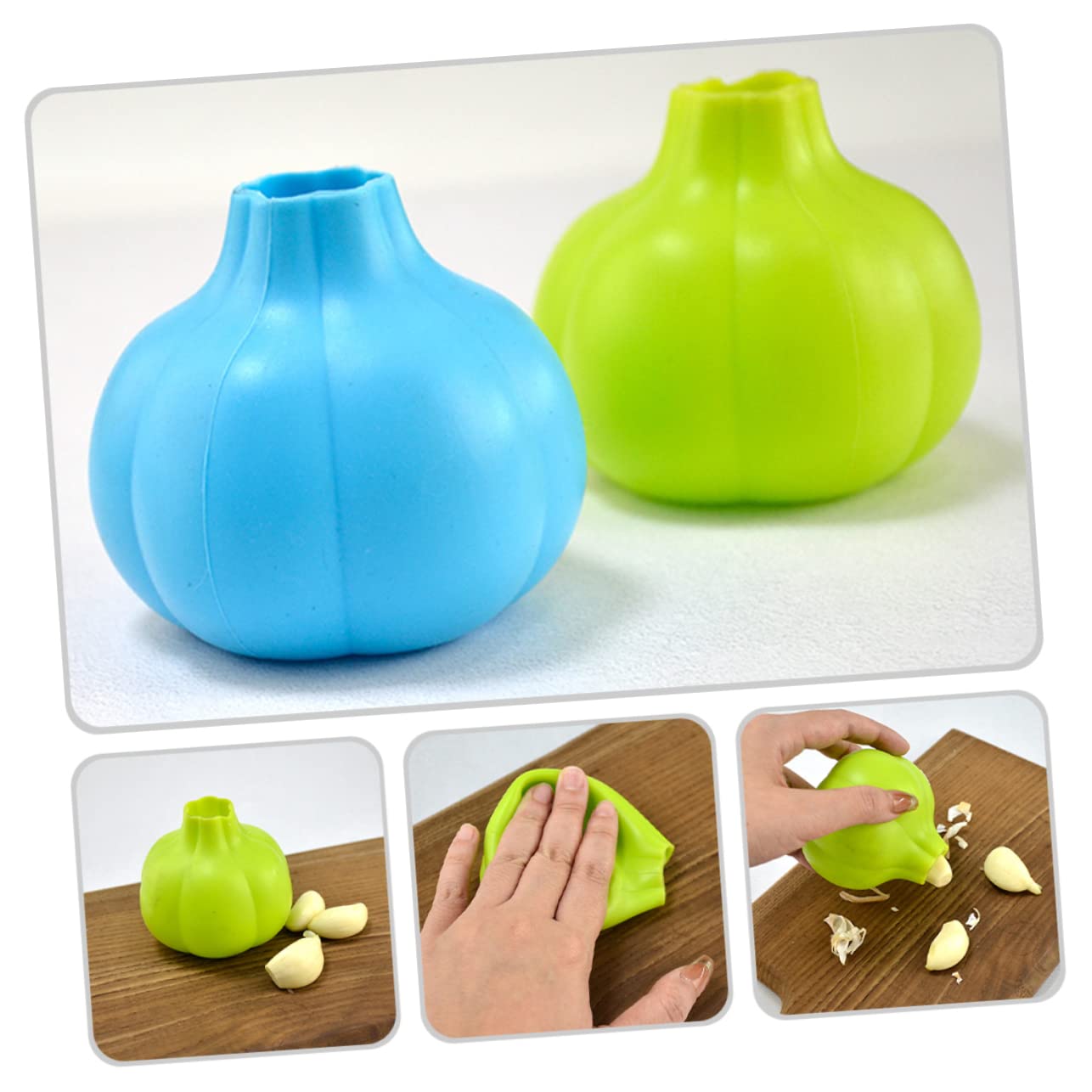 Garneck Ergonomic Garlic Peeler Garlic Skin Tool Garlic Clove Skinner Silicone Garlic Peeler Garlic Roller Peeler Random