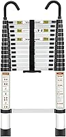 Vista 16 de Escalera Telescópica, Escalera Telescópica de Aluminio RIKADE de 8.5 Pies con Pies Antideslizantes y Gancho Estable, Escalera de Extensión Portátil