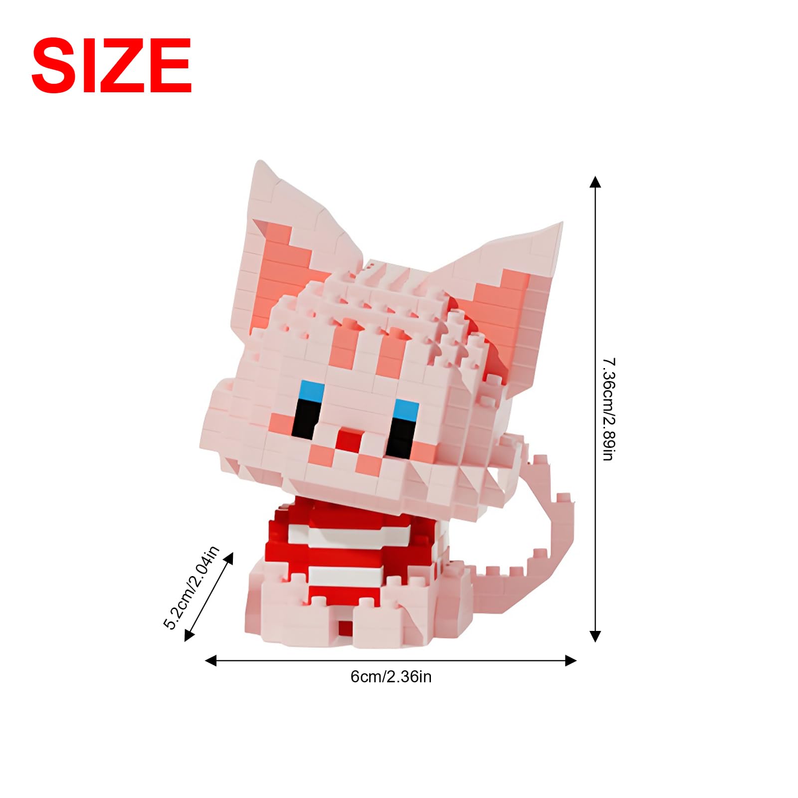 NOOLY Animal Micro Building Blocks Set Mini Cat Building Toy Bricks Kits for Adult and Kids WKLJM-09 (2 in 1 Sphynx cat,362PCS) - Image 2