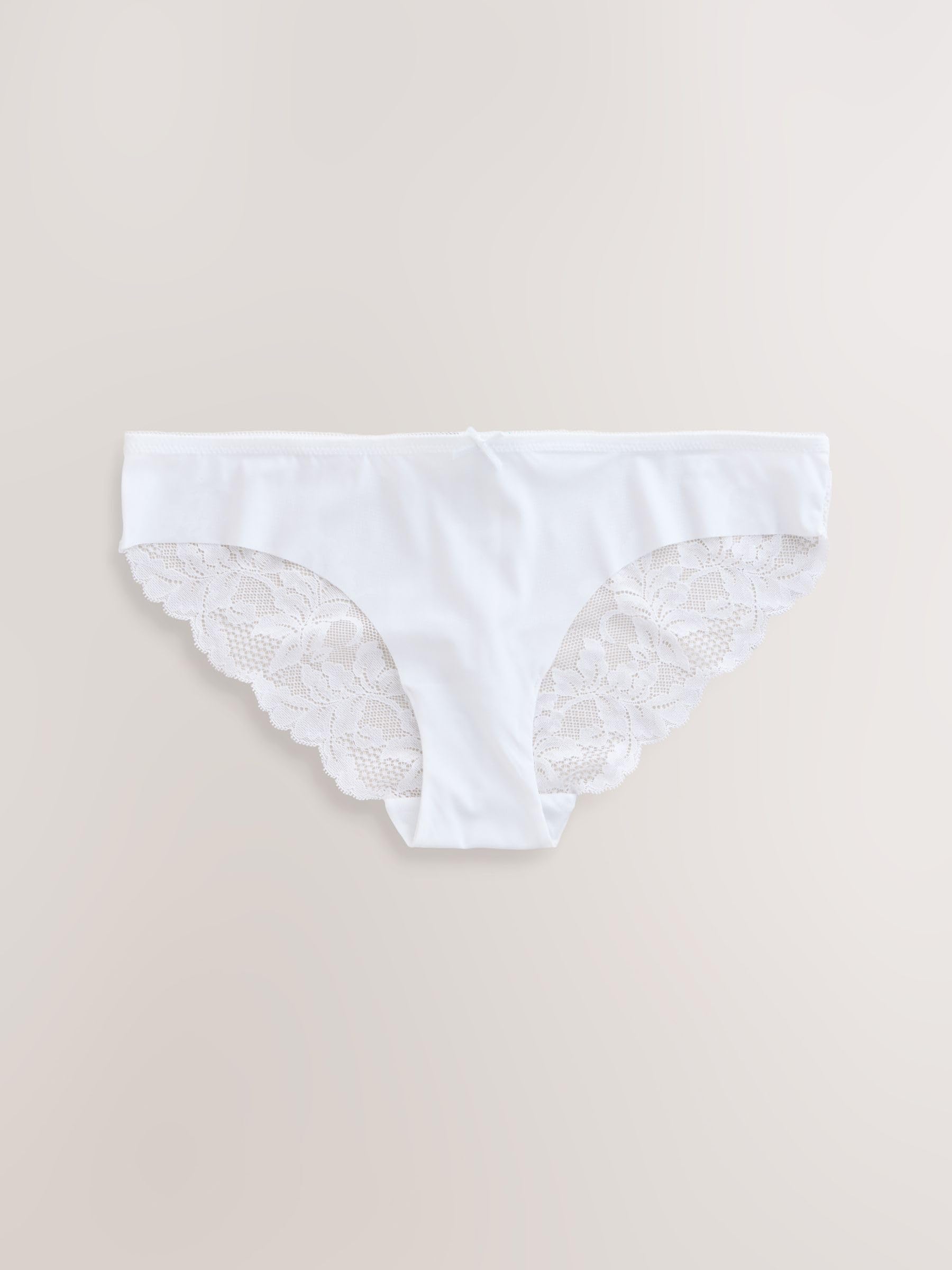 NEXT Mujeres Pack de 7 Braguitas brasileñas cómodas Que no se marcan con Panel de Encaje Trasero