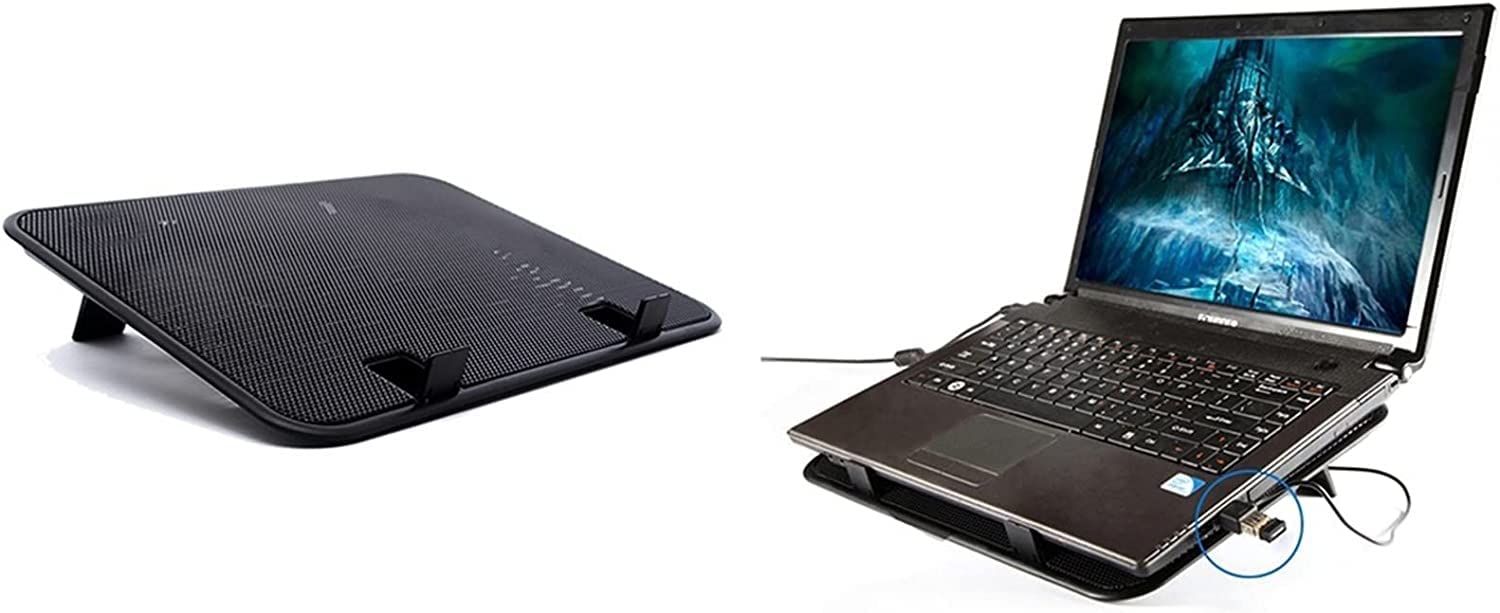 Chłodziarka Laptopa Podkładka chłodząca do laptopa 5v podwójny wentylator USB zewnętrzna podkładka ultra-cienki wspornik cichy metalowy panelowy Stojak(Rot)