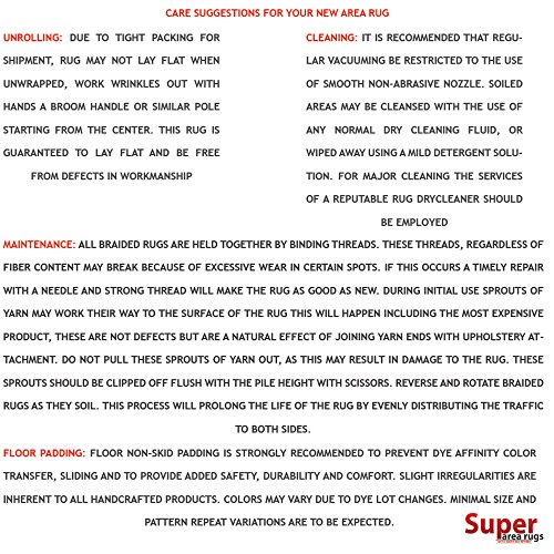 Super Area Rugs Tribeca Soft & Reversible Wool Braided Rug, Made In Usa, Blue Dragon, 3' X 5' #TOP4