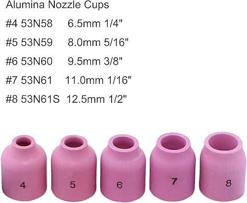 Miniatura 3 de Zinger 37 unids TIG soldadura antorcha gas lente kit accesorios para DB SR WP 9 20 25 Tig soldadura antorcha, con #10 taza+boquilla de