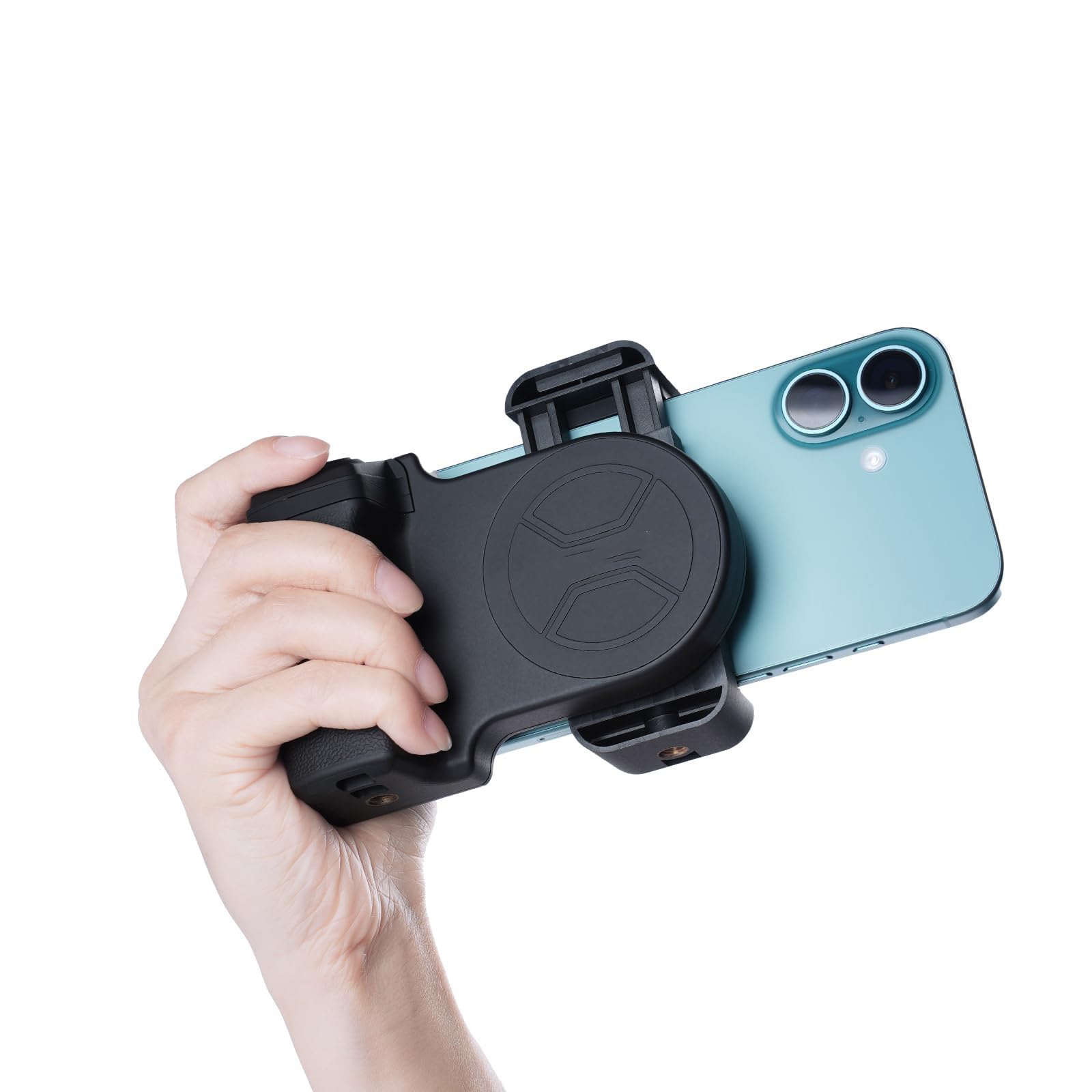 TERRIFI for iPhone Camera Grip ShiftCam Snapgrip, Snap Grip Compatible with iPhone 16/15/14/13/12/11 Plus Pro Max, Includes Tripod and Detachable Shutter Remote for Vlog Video Shooting