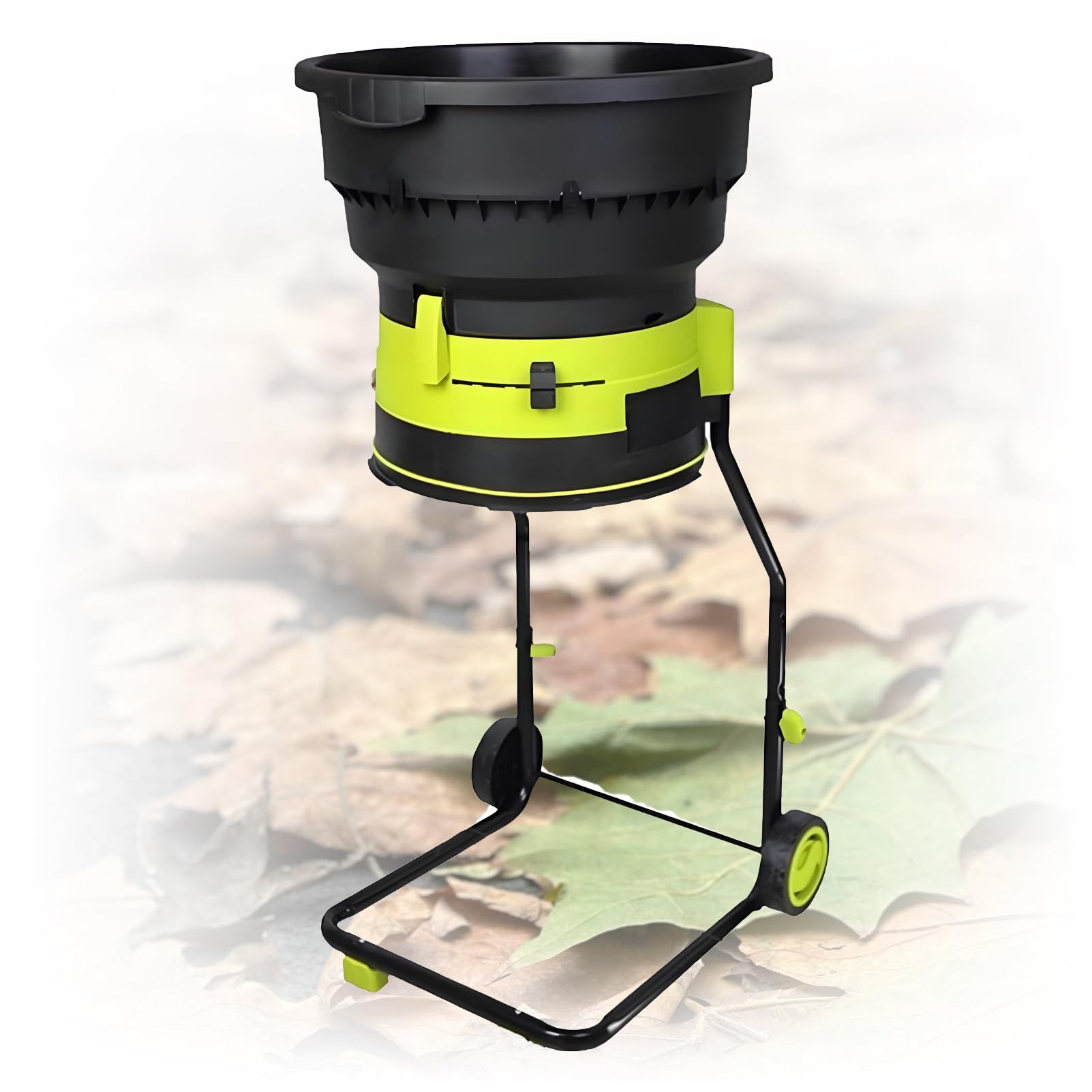 Trituradora y trituradora de jardín, 8000 RPM, Embudo Grande de 54 cm, para Hojas, Ramas y residuos de jardín, con rastrillo y Bolsa de Almacenamiento. NoPowerCord
