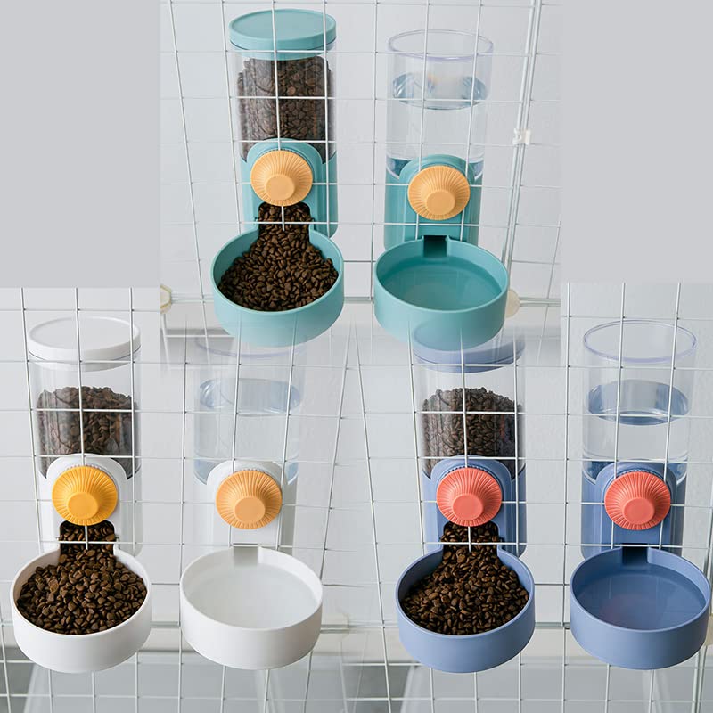 Distributore Automatico per Animali - Bevanda e Cibo per Cani e Gatti - Pratico e Resistente - Design Sospeso - Materiale PP - Facile da Usare [Acqua potabile + mangiatoia]