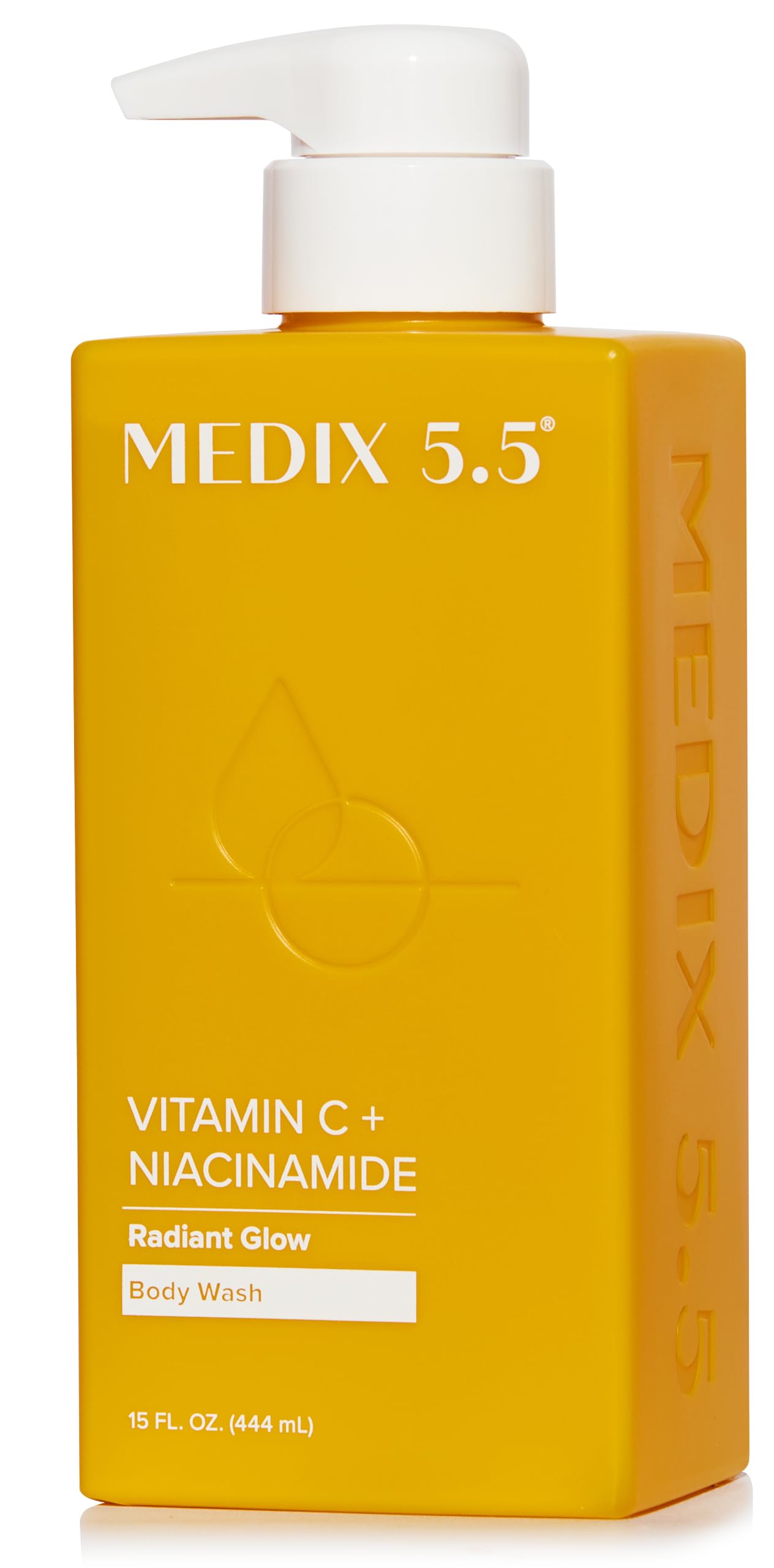 Medix 5.5Radiant Glow Vitamin C Body Wash W/Niacinamide | Citrus Scented Gentle Body & Face Cleanser For Women, Men, Dry Skin, & Smoother-Looking Skin | Removes Dirt, Oil, & Impurities, 15 Fl Oz