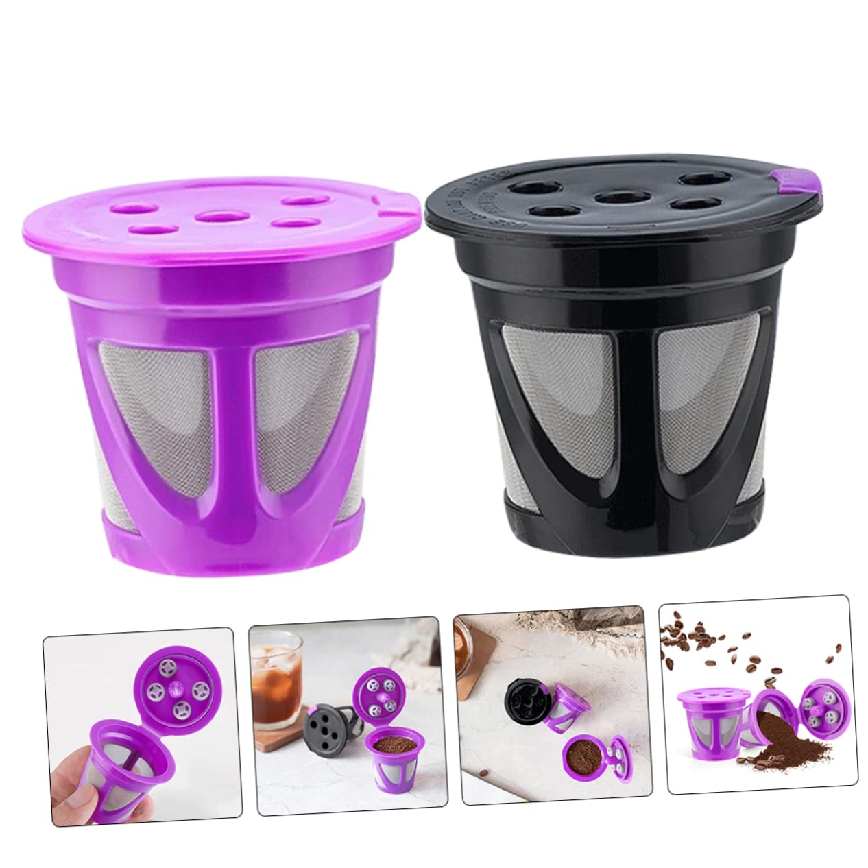 Amosfun 10 Piezas cápsula de café taza colador de café accesorios para maquinas de expreso de café reutilizables de café recargables concentrado de café maquina de cafe