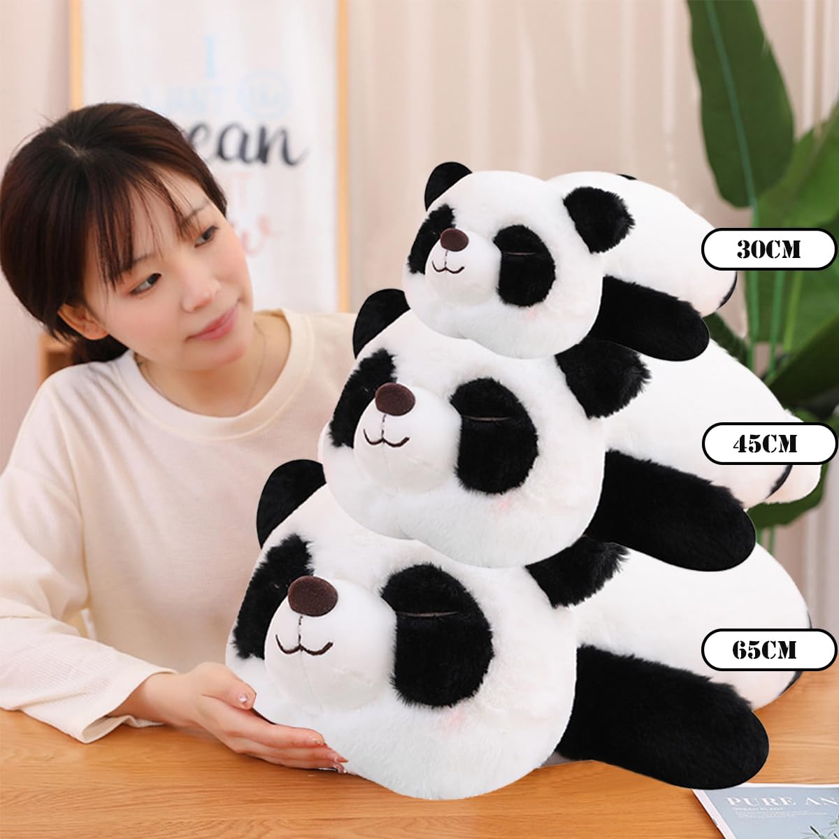 Peluche Pesante Dinosauro E Panda Kawaii - Morbido Cuscino Abbracciabile Per Bambini E Ragazze - 45cm