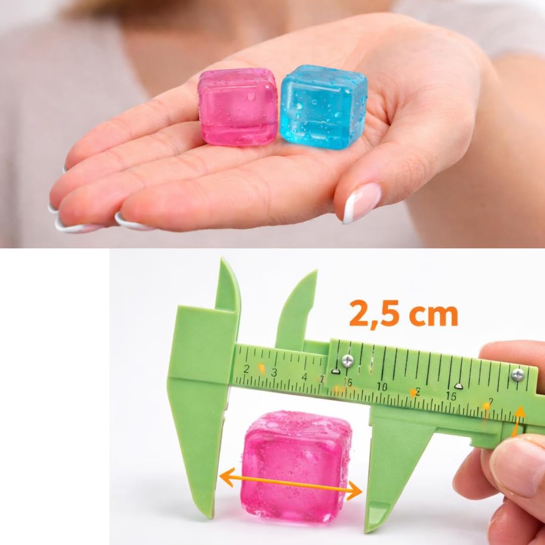 Cubetti di Ghiaccio 10pz Riutilizzabili Per Rinfrescare Bevande o Cibo - Trasparenti o Colorati - Per Bevande, Feste, Portamerenda, Gita, Mare,Piscina (CUBETTI COLORATI) - 4