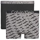 Bolsa Delantera / Sin Mosca Calvin Klein ID 2-Pack Stretch Algodón Tronco, Negro/Logotipo De Flecos Pequeño - (28 Negro