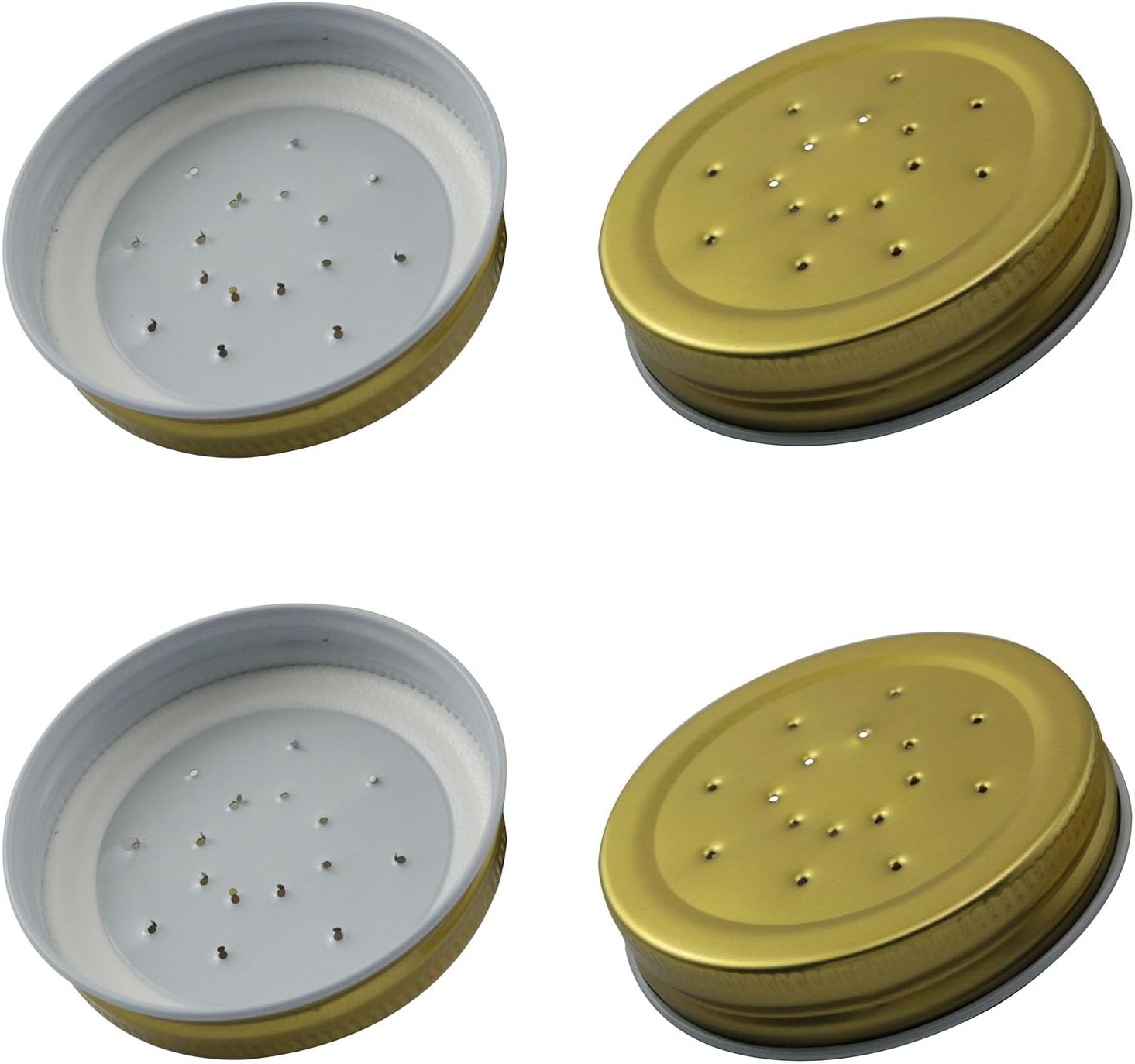 XGNG 6PCS Metal Feeder Lids for Bees Hive Entrance Feeder Perforated Mason Jar Lids Portable Watering Equipment for Beekeeping - Image 3