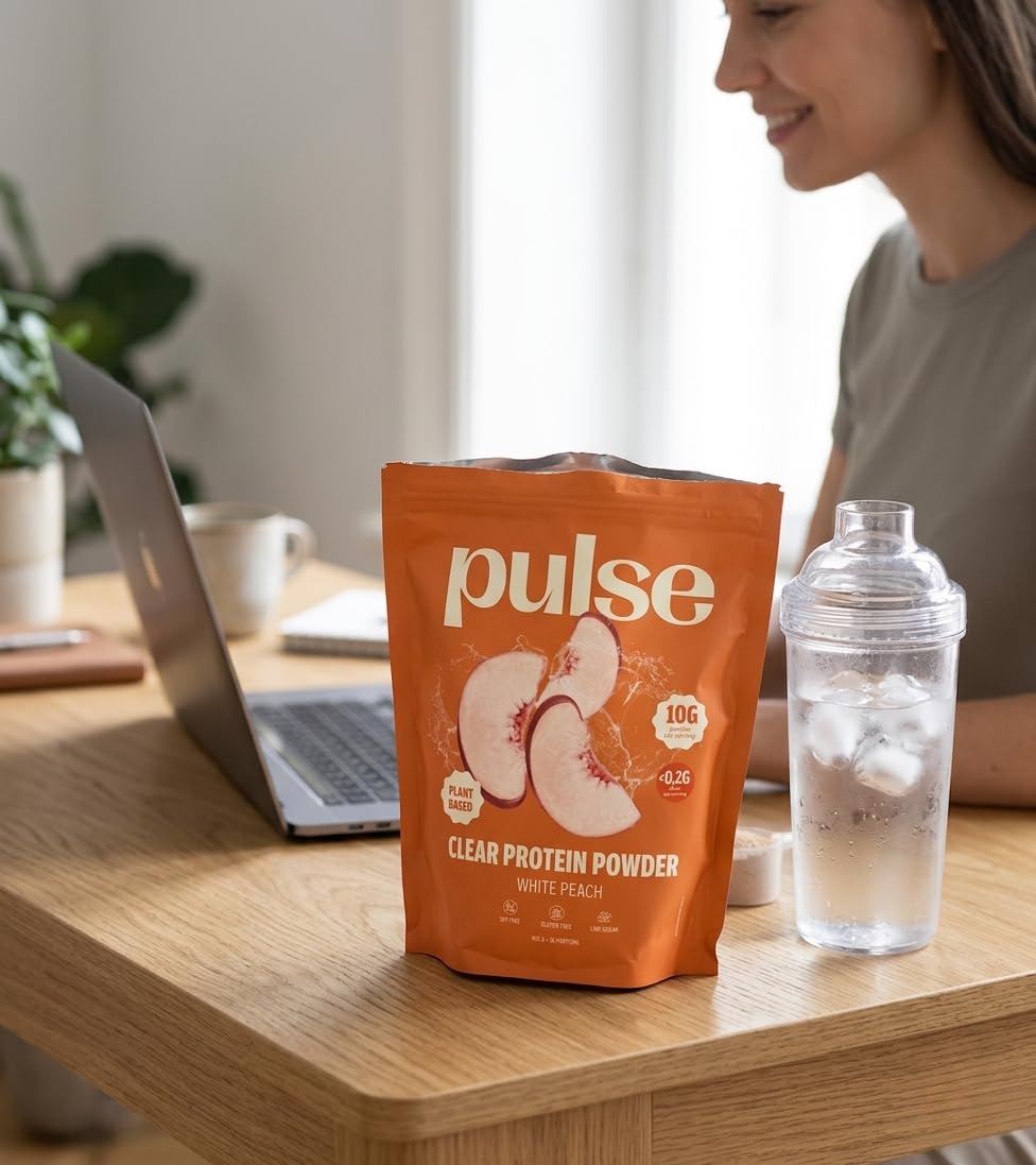 Protéine Transparente, Saveur Rafraîchissante De Pêche, 405g | Clear Protein 100 % vegan, isolat de protéine de pois de haute qualité, sans sucre, faible en calories, 10 g par portion