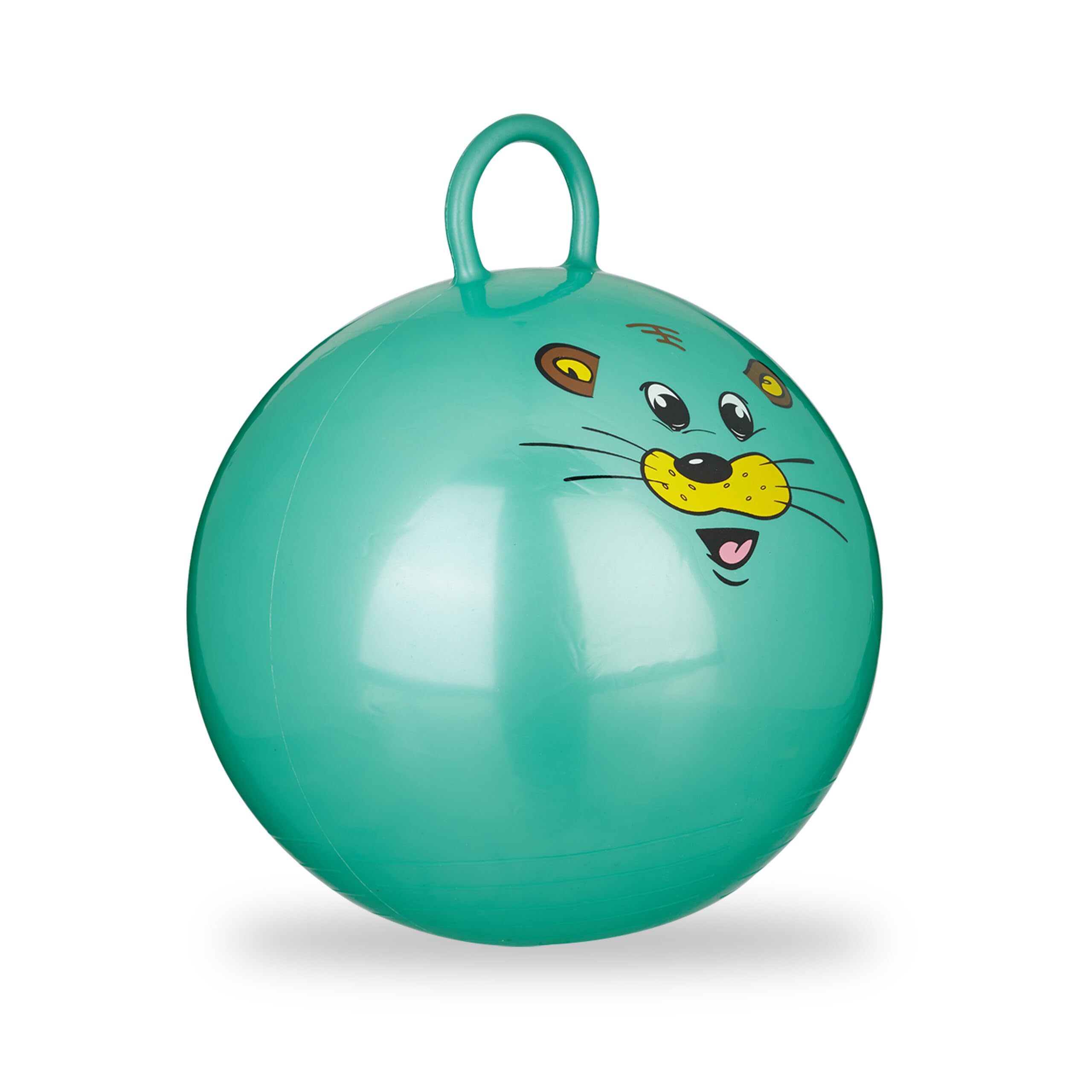 Relaxdays 10 Bolas Saltarina para Niños, Pelotas Saltar Animales, Balones Infantiles, 45 cm Diámetro, PVC, Verde