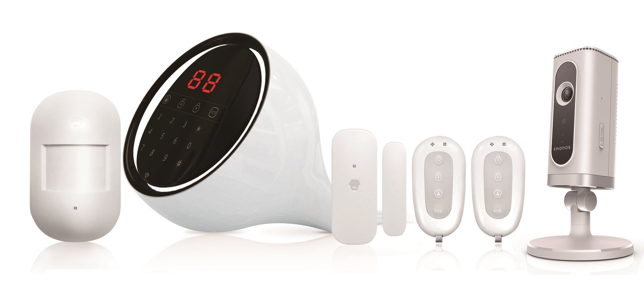 Smanos HD WiFi Camera + WiFi/Phone Line Alarm System W100+IP6