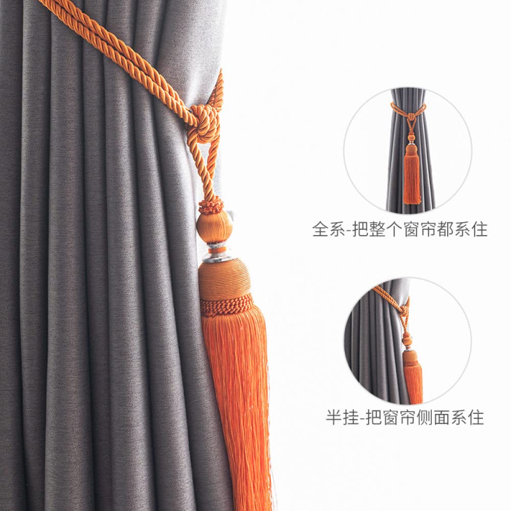 Raffhalter für Vorhänge, Quasten, Vorhang-Raffhalter, Fenster-Raffhalter, einfacher Haken, 2 Stück (orange, 4 Stück)
