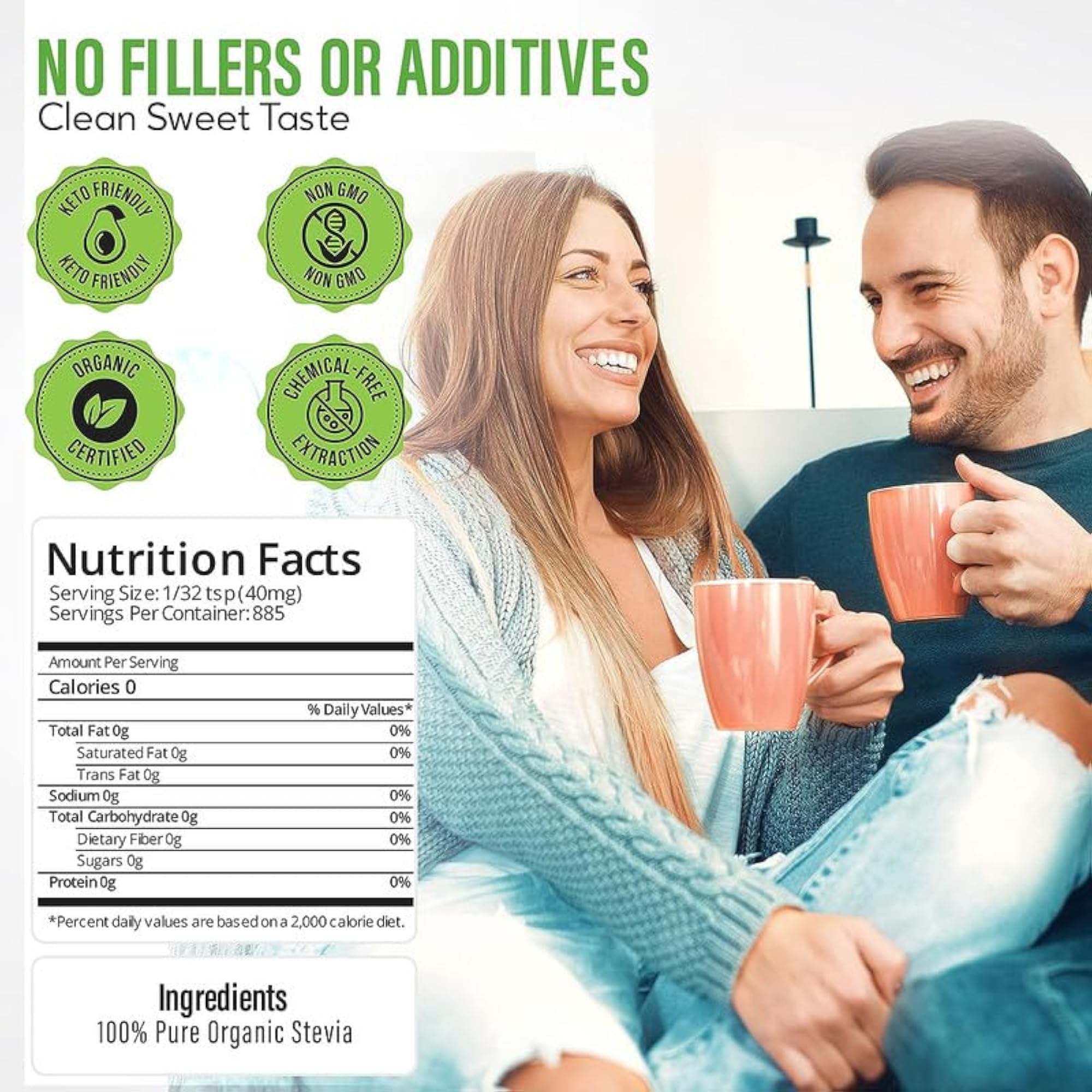 Stevia Extract - 100% Pure Powder No Fillers