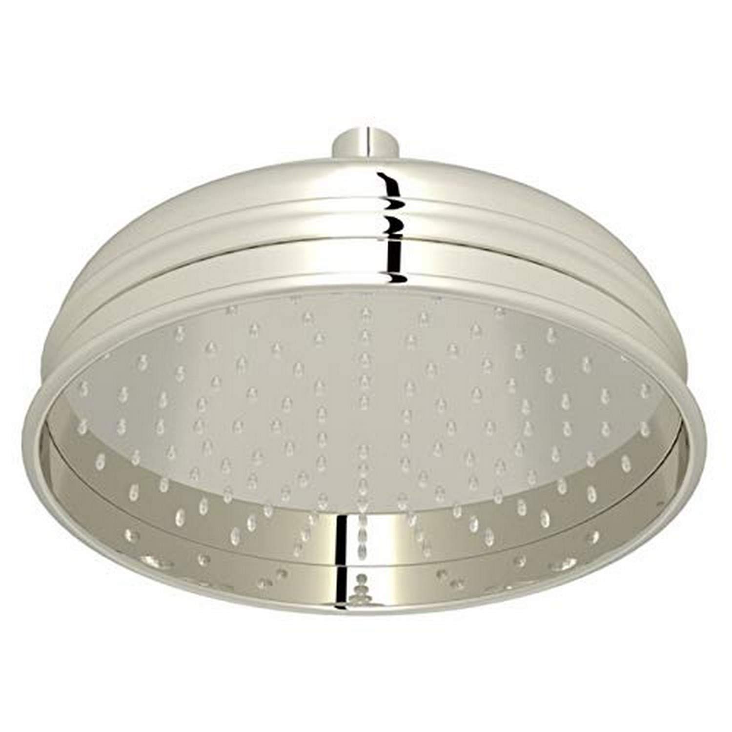 8 "diámetro bordano alcachofa con Easy Clean anti-cal patrón de spray giratorio, latón, Níquel pulido, 8-Inch Diameter