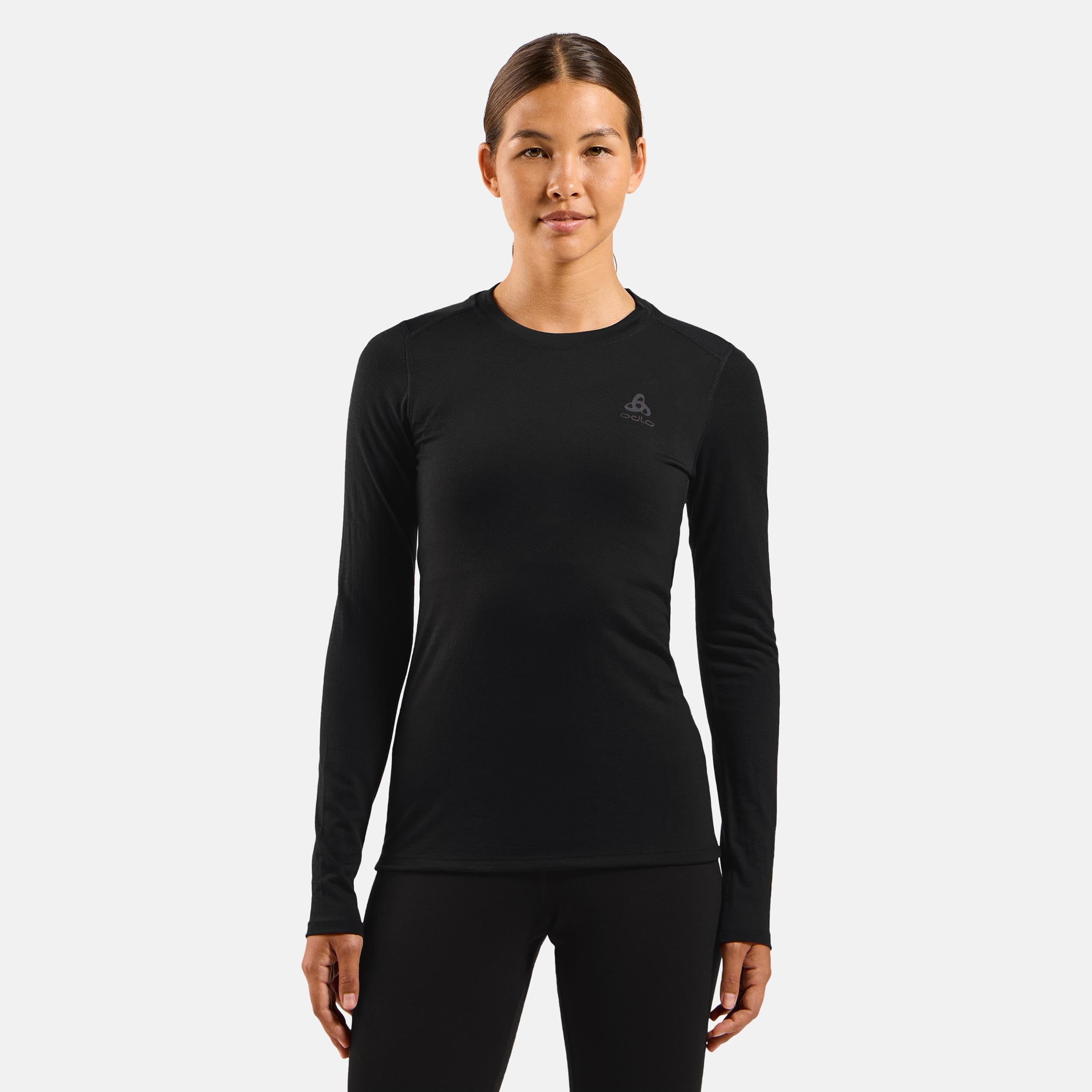 Odlo Merino 160 Baselayer Damen - Leichtes Langarm-Shirt | Merino Thermounterwäsche für Damen | Langarm Funktionsshirt