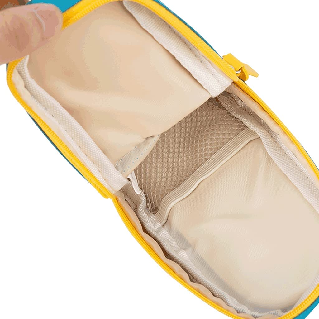 Funda de lápiz de pie, estuche de lápices de gran capacidad, bolso de almacenamiento de papelería portátil creativo, bolsa de bolsa de cosméticos multifuncional bolsa de bolsa de pluma azul pluma