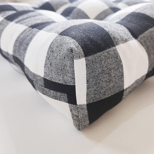 Miniatura 10 de vctops Farmhouse Buffalo - Cojines para sillas de comedor con lazos, cojines para sillas de comedor a cuadros rojos y negros, almohadillas de