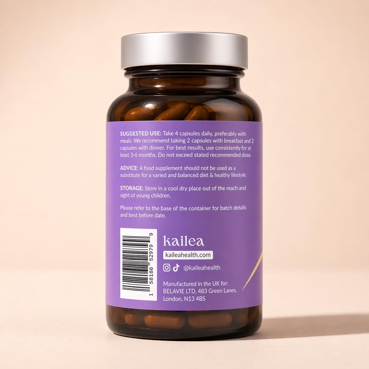 kailea 8-in-1 Inositol Complex for Women - Myo-Inositol, NAC, Maca Root, Folate & Chromium | Supports Hormone Balance & Healthy Metabolism | 120 Capsules — Amazon image 7