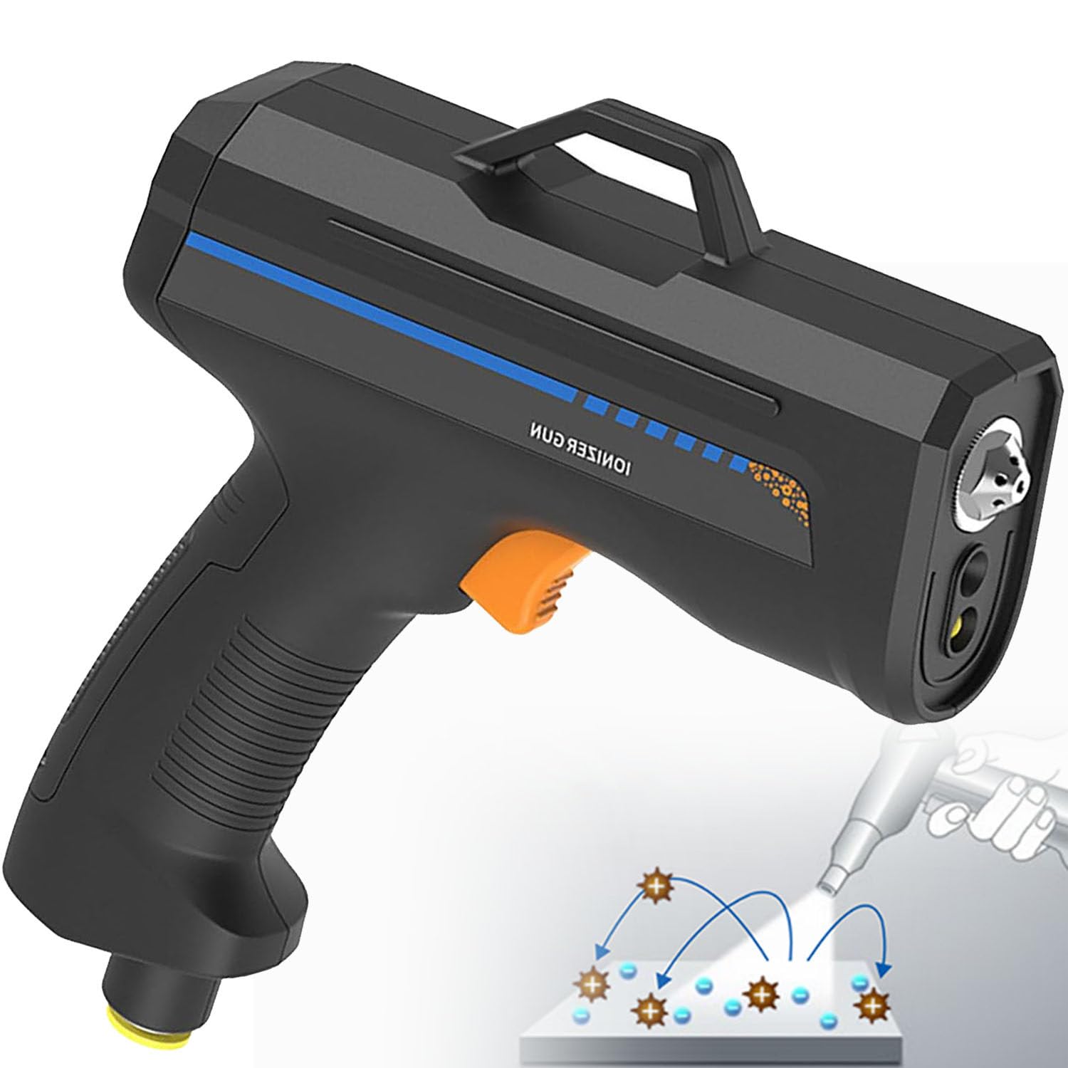 Pistola antiestática de aire ionizante, pistola antiestática para pintura automotriz, eliminador de estática, ideal para ensamblajes electrónicos, laboratorios electrónicos,A