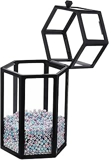 GLEAVI Glass Hexagon Cosmetic Brush Organizer...