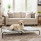 Amazon Basics Chien Lit surélevé et rafraîchissant pour animaux de compagnie, Fer, XL taille, Gris, L 153 x l 94 x H 23 cm - 6